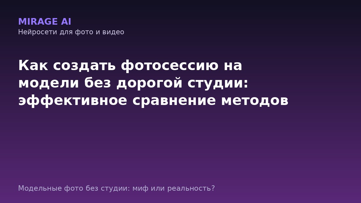 Как создать фотосессию на модели без дорогой студии: эффективное сравнение методов