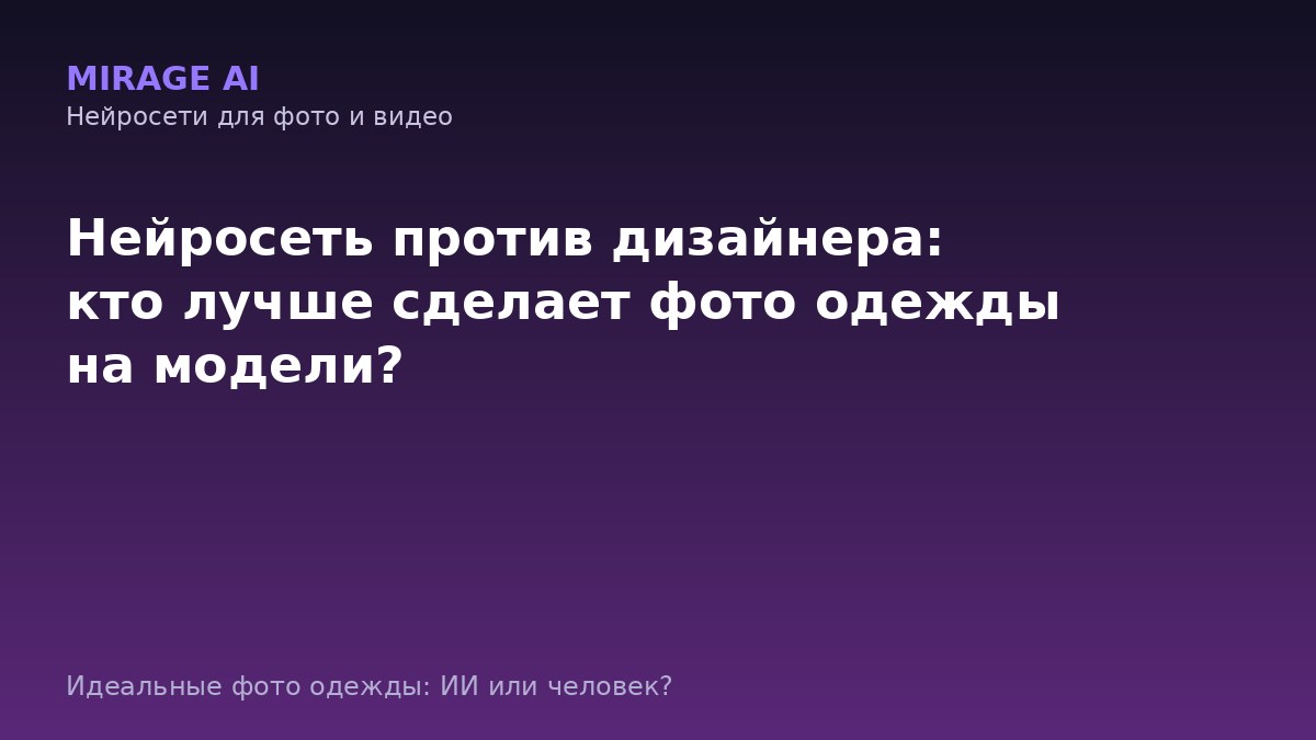 Нейросеть против дизайнера: кто лучше сделает фото одежды на модели?
