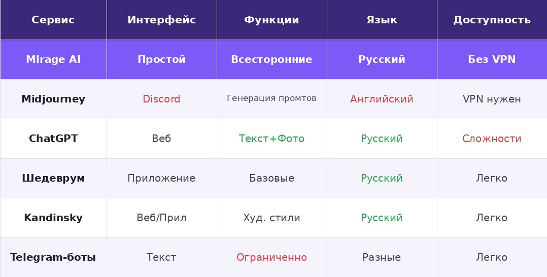 Сравнение нейросетей