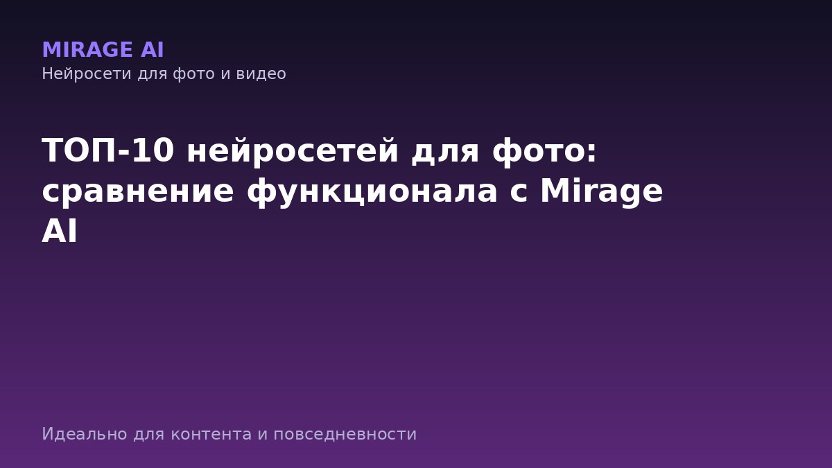 ТОП-10 нейросетей для фото: сравнение функционала с Denza AI