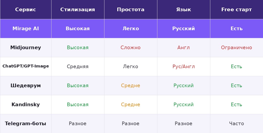 Сравнение нейросетей